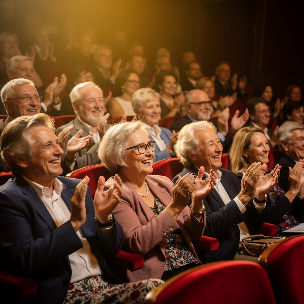 Seniors enjoying a theatre performance together