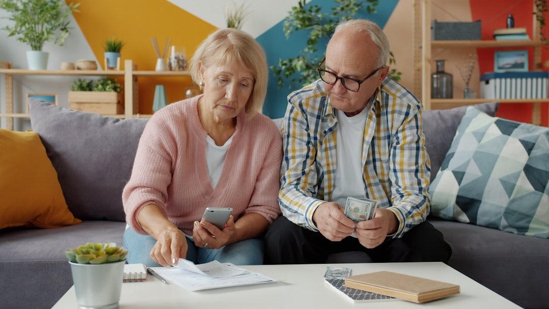 elderly person saving money