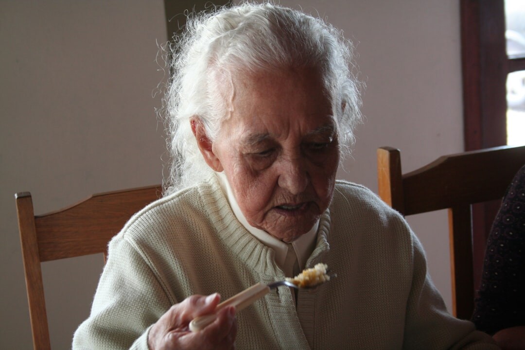 senior eating healthy meal