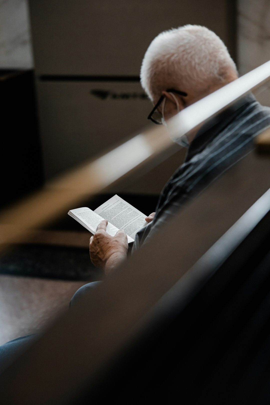 senior reading book